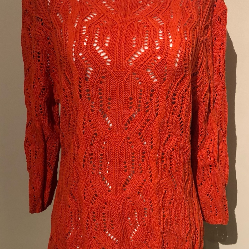 Tradition Vibrant Orange Knit Sweater Size M